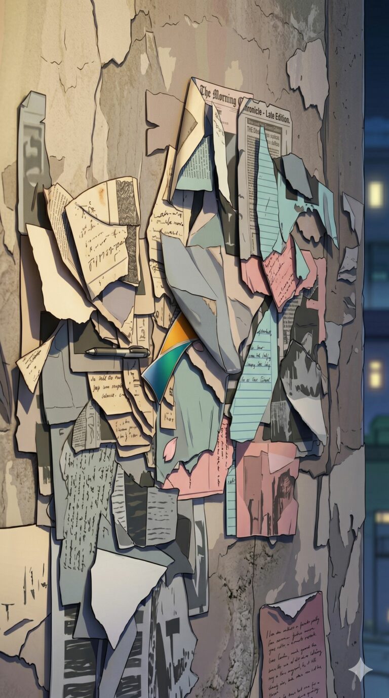 the wall and papers